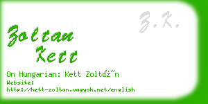 zoltan kett business card